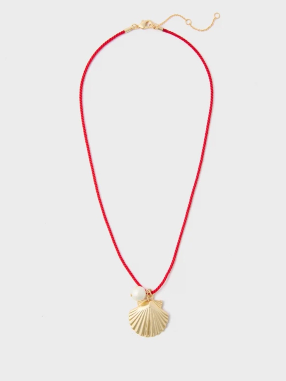 Tuckernuck Red Cord Seashell Charm Ariel Necklace